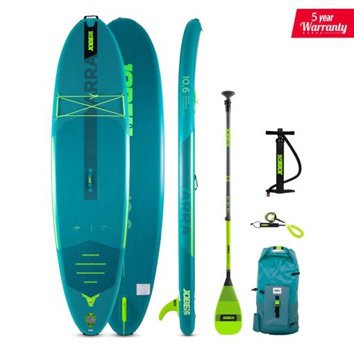 Aero Yarra SUP Board 10.6 Package Teal with Fiberglass paddle Lime 2024 - 486423023 zoom - JOBE