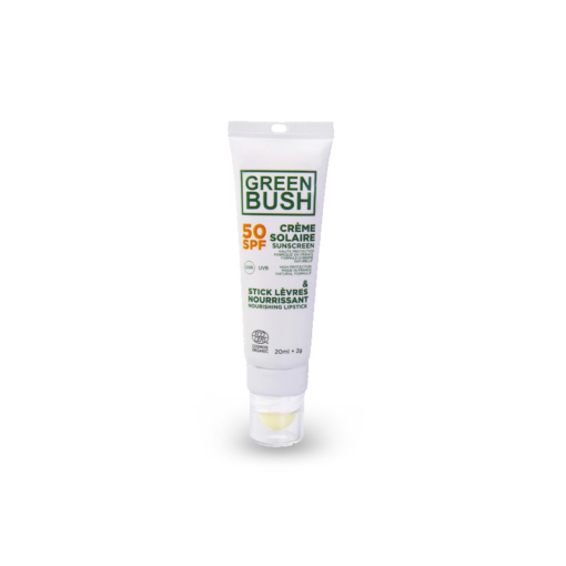 Green Bush Combi Stick Labial Green Bush Spf 50 - 20Ml+2Gr Eco Cert Cosos Organic - Blanco - GRCOMWH - Green Bush
