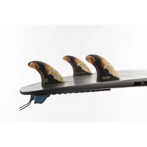 Feather Fins Shaper Series Thruster Bugarski Wood Dual Tab - - Feather fins