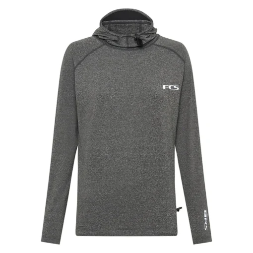 Essential Hooded LS Rash Vest 2025 - FCS 2024 Rashie Hooded HeatherGrey 1200x Copy - FCS