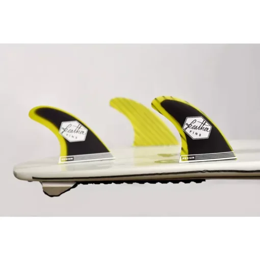 Feather Fins Fiberglass Series Black & Yellow Dual Tab - Ff Fiberglass Series Black Yellow - Feather fins