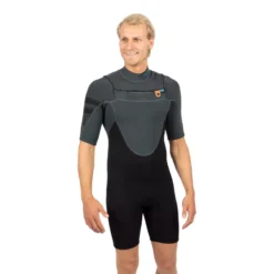 Perth Shorty 3/2mm Chestzipper Wetsuit Men Gray