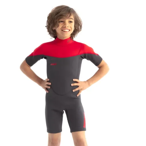 Boston 2mm Shorty Wetsuit Kids Red - 303621006 zoom - Jobe