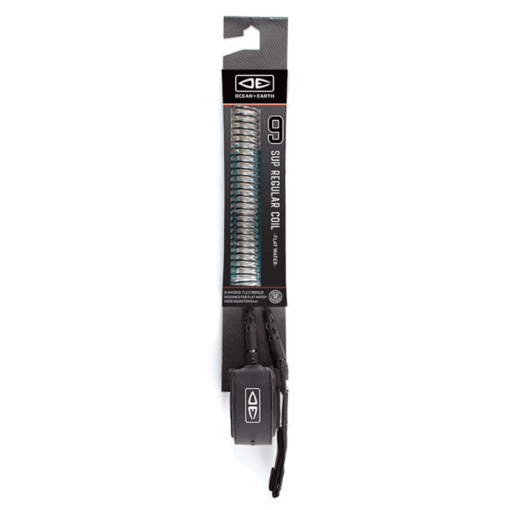 O&E SUP Longboard Reg Coil Leash - LSC90 Diamond Flex SUP COIL REG 9 Leash black 22 B 1a1f7b12 c751 4e91 8985 - Ocean Earth
