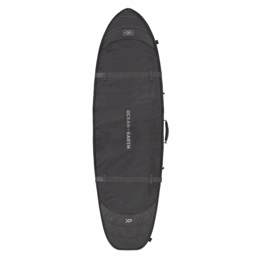 O&E Double Coffin Hypa Fish Shortboard Bag - SCFS02 H HYPA Fish Shortboard Travel Cover 2 Boards black side2 - Ocean Earth