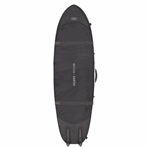 O&E Triple Wheel Hypa Fish Shortboard Bag - SCFS03W H HYPA Fish Shortboard Travel Cover 3 Boards WHEEL black side2 - Ocean Earth