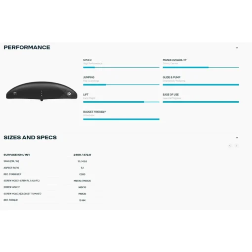 Duotone Front Wing Lift 2025 - Front Wing LiftSpecs 1 - Duotone